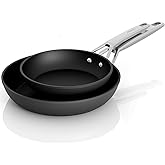 MsMk Non Stick Frying Pans, 10 Inch and 12 Inch Nonstick Frying Pan Set PFOA Free Non-Toxic, Skillet Set for Induction, Ceramic and Gas Cooktops
