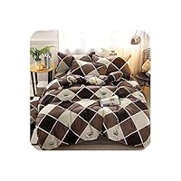 Bedding Set Warm Color Personality Modern Geometric Home King Queen Polyester Cotton Clean Plaid Bedding Set,4,AU Queen 210x210cm