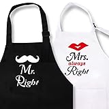Kwieema Mr. Right Mrs. Always Right Aprons for