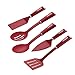 Cake Boss Nylon Tools and Gadgets 5-Piece Kitchen Prep Tool Set, Red