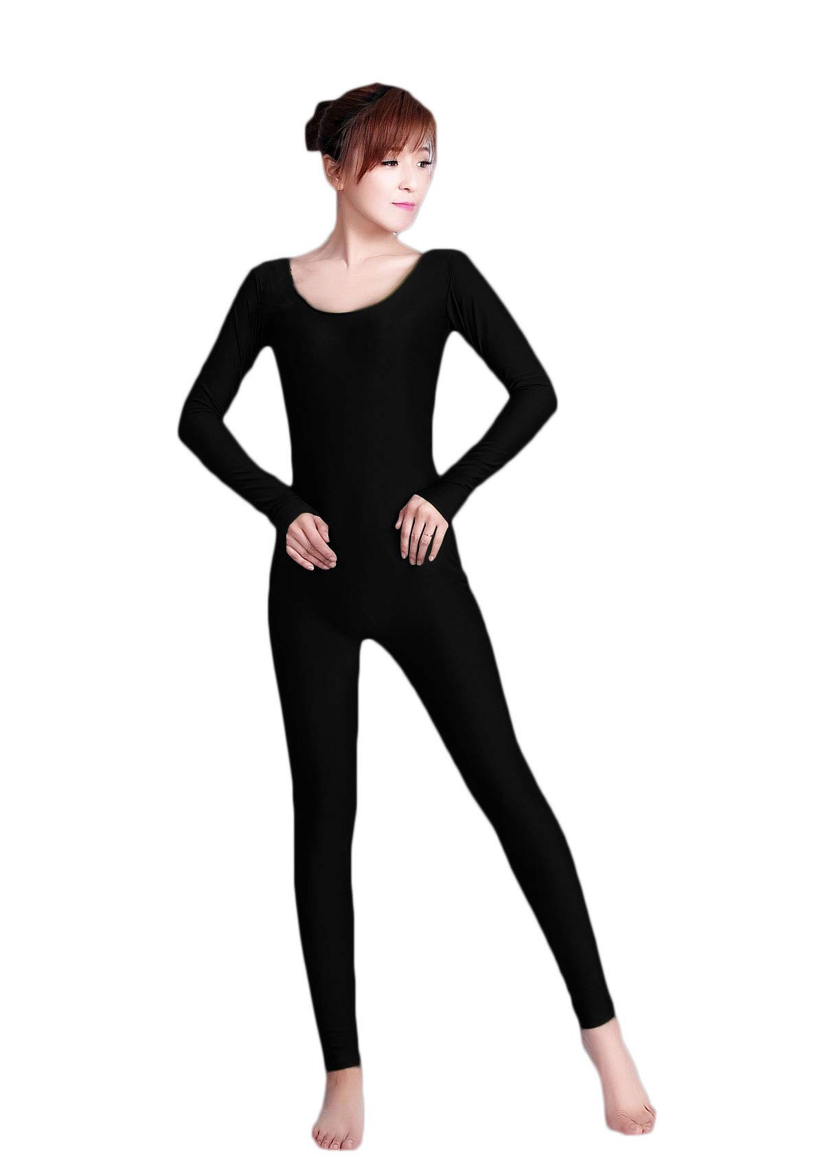 WOLF UNITARD Long Sleeve Unitard Bodysuit Dancewear Small Black