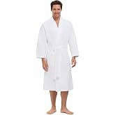 Monarch Unisex Chamois Microfiber Shawl Hotel Robe with Pockets | Soft Lightweight Textured Fabric with Classic Kimono Design, Generously Sized Hotel &amp; Spa Robe, Machine Washable