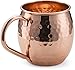 Divlor Moscow Mule Copper Mugs - Hammered Finish with Solid Copper Handle, Set of 2 with One Shot Glass, 16-Ounce