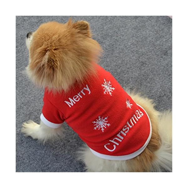 IEason Pet Clothes, Christmas Pet Puppy Autumn Winter Warm Pullover High-Grade Embroidered Clothes - Image 3