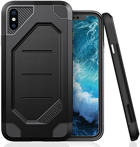iPhone X Case, JTCTC Great Protective PC and TPU Hybrid Armor Case with Shatter Resistant and Scratch Resistant Extreme Protection Case for Apple iPhone X (Black)