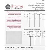 Dritz Home 44500 Woven Rod Loop Tape, 4-Inch x 6-Yards, White