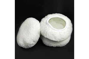 5 Pack Car Polisher Bonnets 9-10 Inch Wool Buffing Pads with Terry Cloth Fabric for Car and Van Polishing, Suitable for Use w