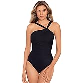 Miraclesuit Women's Swimwear Rock Solid Europa Asymmetrical Underwire Bra One Piece Swimsuit