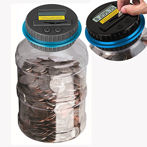 UPC 793631847532, Powstro Piggy Bank Digital Counting Coin Bank Creative Large Money Saving Box Jar Bank LCD Display Coins Saving Gift (Dollar)