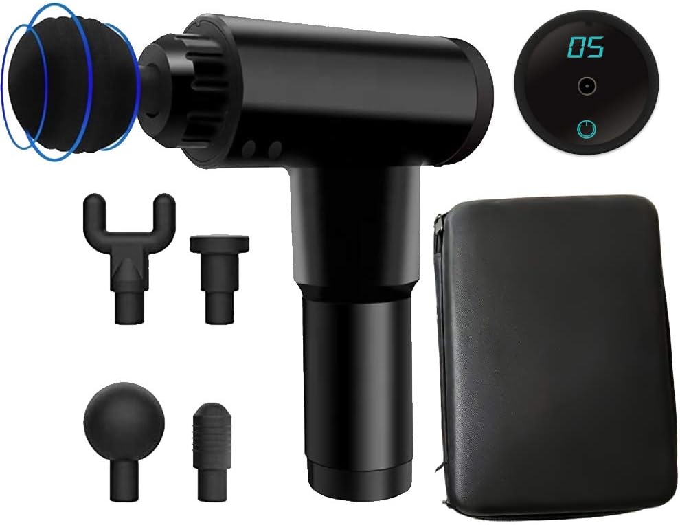 2019 Upgraded with LCD Panel. Kapel Massage Gun with 4 Massage Heads and 6 Speed. Quiet and Rechargeable with an 6 Hours Battery Life.