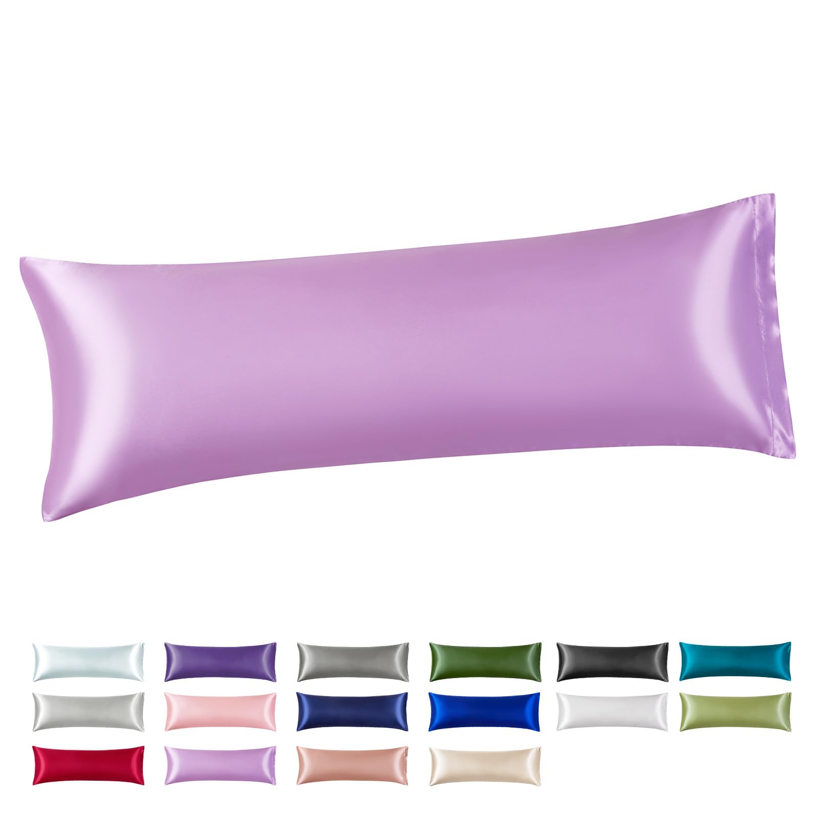 Satin Body Pillow Cover, Lavender Silky Cooling