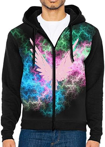 TravelMonster Men's Pink Logan Paul Logo Maverick Long Sleeve Full Zip Up Hoodie Sweatshirt Casual Active Hooded Jackets - With 2 Pockets