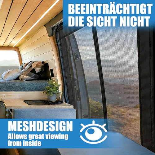 Magnetic Mosquito Net for VW T5 T6 Sliding Door, Insect Net and Fly Screen with Shade Net, Sun Protection as Camping Accessory for Multivan