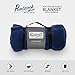 Pembrook Fleece Dog Blanket w/Handle - Navy - Perfect Pet Blanket - Great for Dogs, Cats - Super Soft and Warm Plush Coral Micro Fleece - Great for Crate, Couch, Bed, Sofa, Loveseat