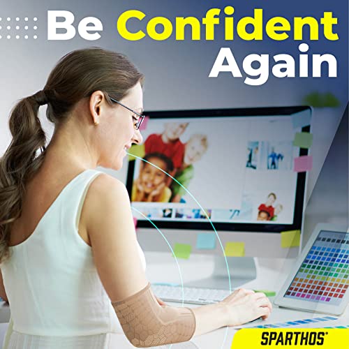 Sparthos Elbow Compression Sleeves (Pair) Tendonitis Golfer's Tennis