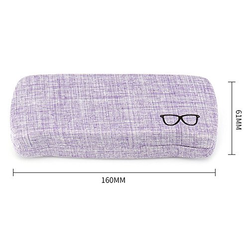 ZTL Retro Linen Fabric Glasses Case Hard Eyeglasses Sunglasses Box Holder Protector - Thumbnail 2