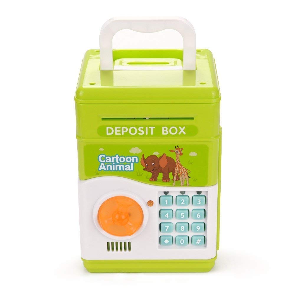 Stotoy Cartoon Password Electronic Piggy Bank Cash Coin Can - 