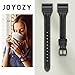 JOYOZY Leather Band Compatible with Fitbit Charge 2 Replacement Bands,Slim Classic Genuine Leather Wristband Fitness Strap Women Men 5.8''-8.1'' (Black with Black Buckle)
