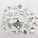 Youdiyla 58 PCS Beach Charms Collection - Mixed Starfish Seashells Conch Sea Horse Octopus Mermaid Dolphin Metal Alloy Pendants (Silver HM72)