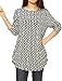 Allegra K Women's Round Neck Long Sleeve Chevron Tunic Knit Shirt L White