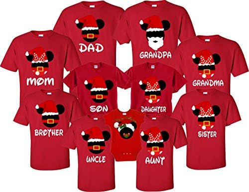 Mickey &amp; Minnie Merry Christmas family Vacation Disney Funy Matching Shirts