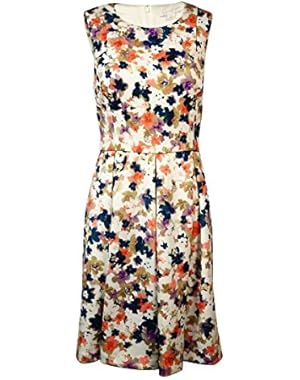 Jessica Simpson Womens Floral Print Sleeveless Casual Dress