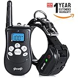 12312 Pexup Remote Shock Dog Training Collar – 3 Modes: Beep, Vibrate, Shock Stimulation – Rechargeable and 100% Waterproof