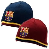 Club Licensed Barcelona Reversible Knitted Hat - Red/Navy