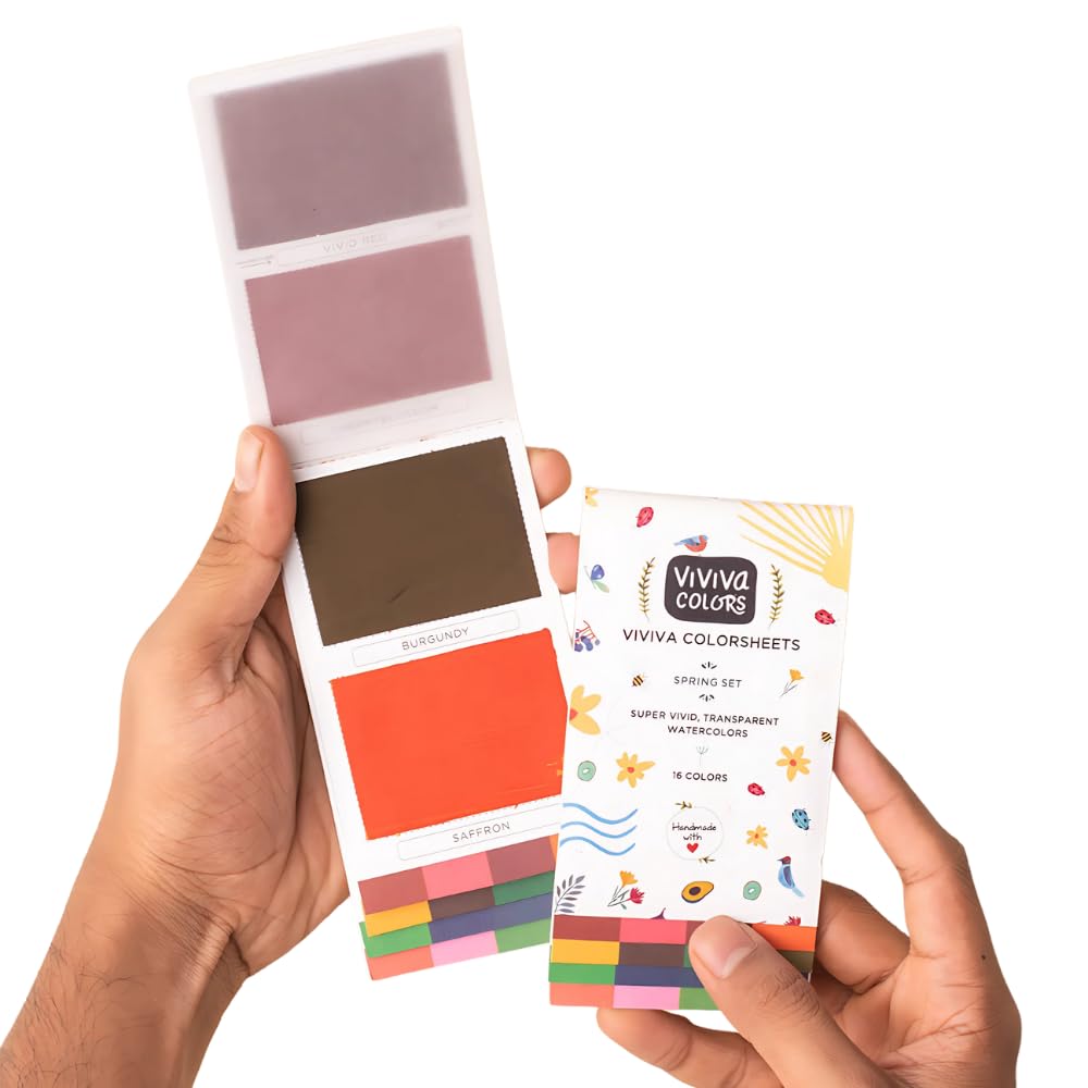 Viviva Coloursheets, Spring Single Set, 16 Vibrant Watercolours, for Outdoor and Travel, VV276003