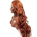 BESTUNG Fashion Glueless Copper Red Long Natural Wavy Free Part Lace Front Wigs Heat Resistant Synthetic Hair Wig for Women 24Inch (20 Inch, 20 Inch)