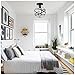 KingSo Metal Ceiling Light, 1-Light Black Globe Flush Mount Spherical Light Fixture With Cage For Headboard Porch Bedroom Kitchen Bathroom (Bulb Included)