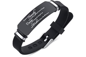 VNOX Religious Inspirational Bible Quote Personalized Silicone Watch Bands Bracelet Adjustable Motivational Encouragement ID Bracelets for Men Boys Son