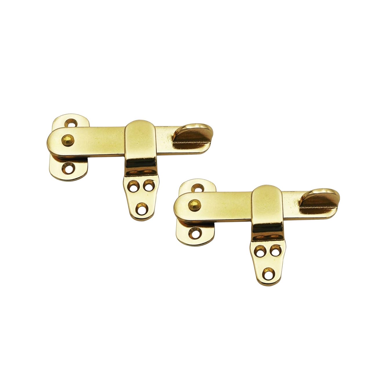 QCAA Solid Cast Brass Flip Latch Lock for Cabinet Door, 4", Vibrated Brass, 2 Pack, Made in Taiwan