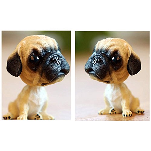 J-Beauty Bobbing Head Dog Pug Shaking His Head Auto Car Dashboard Decors Toy