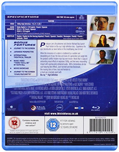 Pearl Harbor Blu-Ray Zone Europe - Film Guerre Michael Bay Version Française