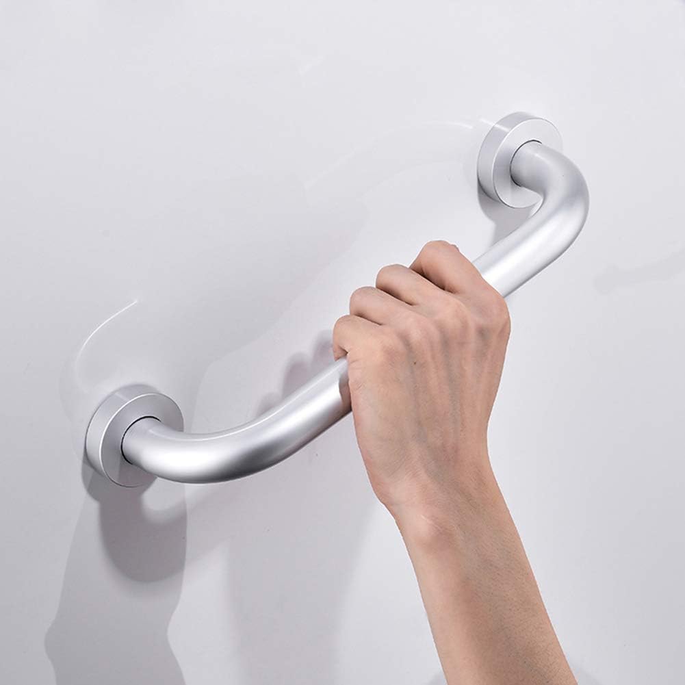 Space Aluminum Bathroom Shower Grab Bar Handle Handrails Hand Grips Safety Support Balance Bar for Elderly Bath Bathtub Toilet, 1 Inch Diameter, Matt Silver, 12 inch: Health & Personal Care