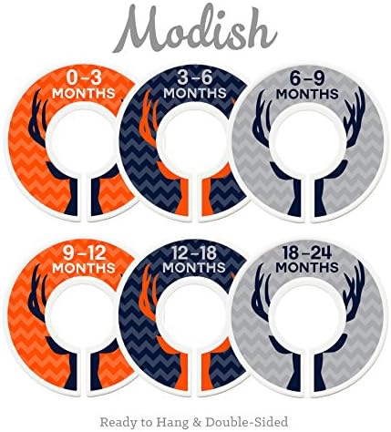 Baby Clothes Size Dividers, Baby Closet Organizers, Size Dividers, Baby Closet Organizers, Closet Dividers, Clothes Organizer, Nursery, Boy, Woodland, Deer, Navy, Orange, Gray (Baby)