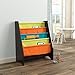 KidKraft Wooden Sling Shelf Bookcase - Bright and Espresso Colors - Canvas Solid Pattern Fabric, Kids Bookshelf, Young Reader Support, Gift for Ages 3+
