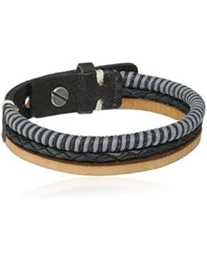 Men's Vintage Casual Multi-Tone Strand Bracelet, 8.5