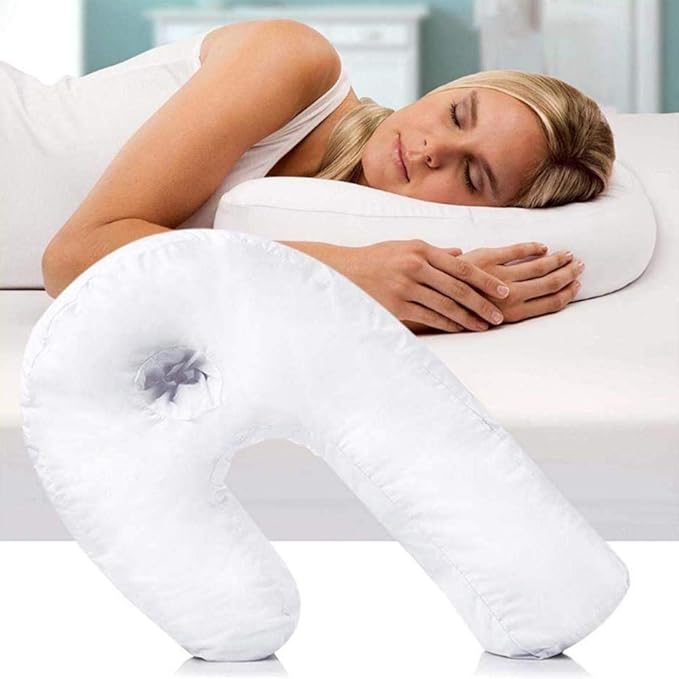TARTIERY Side Sleeper Pillow Sleep Buddy, Ushape Pillow Headrest Side