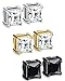 ORAZIO 3 Pairs Stainless Steel Magnetic Stud Earrings for Womens Mens Non Piercing Cubic Zirconia 6mm