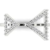 Clara Pucci 0.2475 cttw Simulated Diamond 14K Yellow Gold Statement Ring for Women - Cocktail Statement Fashion Jewelry Gift (1.2mm, Round Cut)