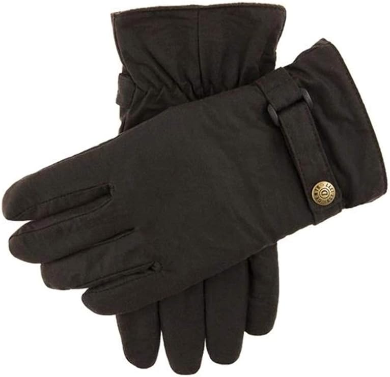 Dents Exmoor Men's Fleece Lined Waxed Cotton Gloves Amazon.co.uk