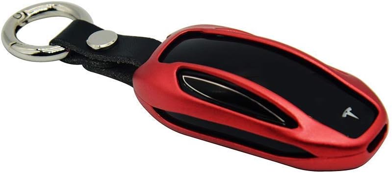 TeslaWorld Premium Aluminum Metal Key Case Key Fob Holder (Model X-Red)