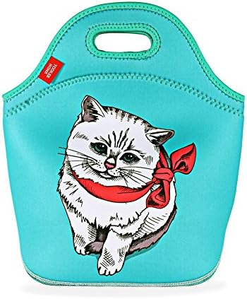 Neoprene lunch bag Cute Cat Insulated lunch tote box for Women Adult Kids Girls Toddler Nurse