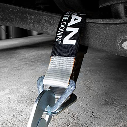 VULCAN Complete Axle Strap Tie Down Kit with Snap Hook Ratchet Straps