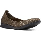 Clarks Women's Jenette Ease Ballet Flat, Olive Interest, 8