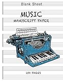 Blank Sheet Music Notebook: Wide Staff Manuscript Paper Notebook writing machine: 6 Large Staves Per by
