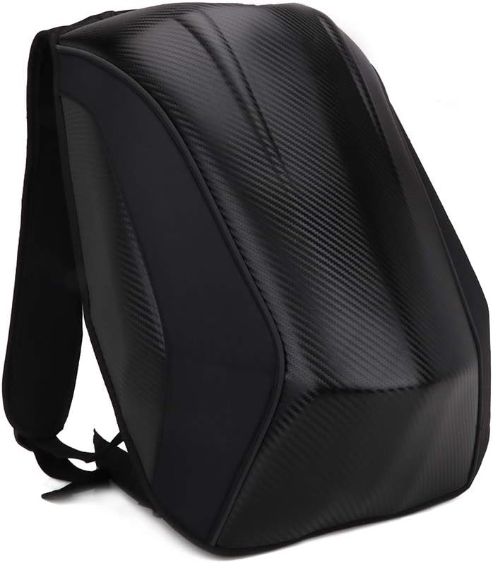 Motorcycle Backpack Waterproof Hard Shell Backpack Carbon Fiber Riding Backpack: Clothing