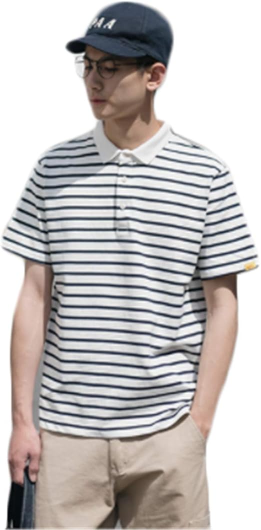 Amazon グードコ ゴルフシャツ 半袖 メンズ ポロシャツ トップス ボーダー柄 Tシャツ スポーツウェア ワイシャツ カットソー 純綿 日系 ァッション シャツ 通販